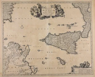 Regnum Siciliae mit umliegenden Königreichen und Inseln